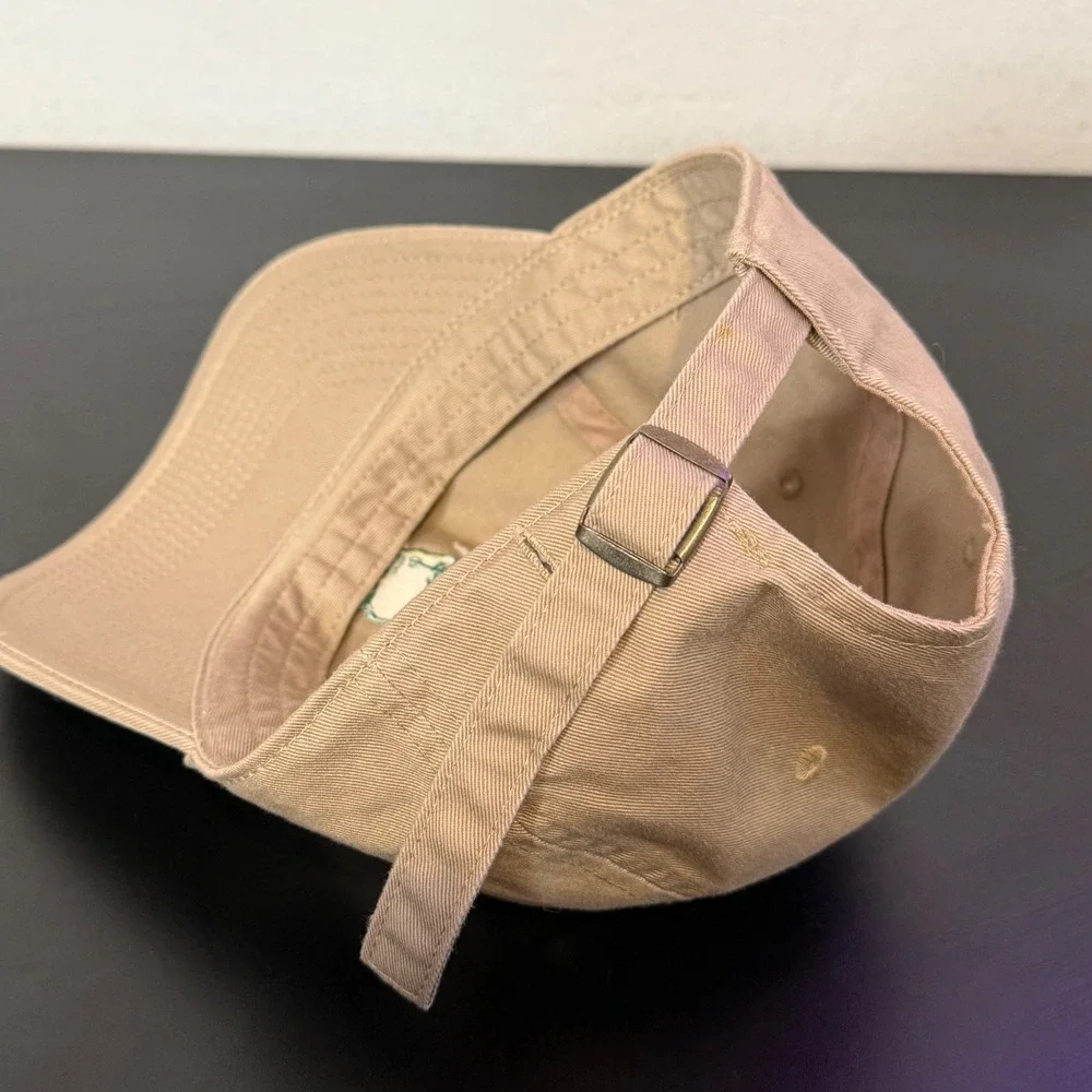 American Needle Masters 2018 Golf Tournament Hat Tan Khaki Cotton Adjustable Cap